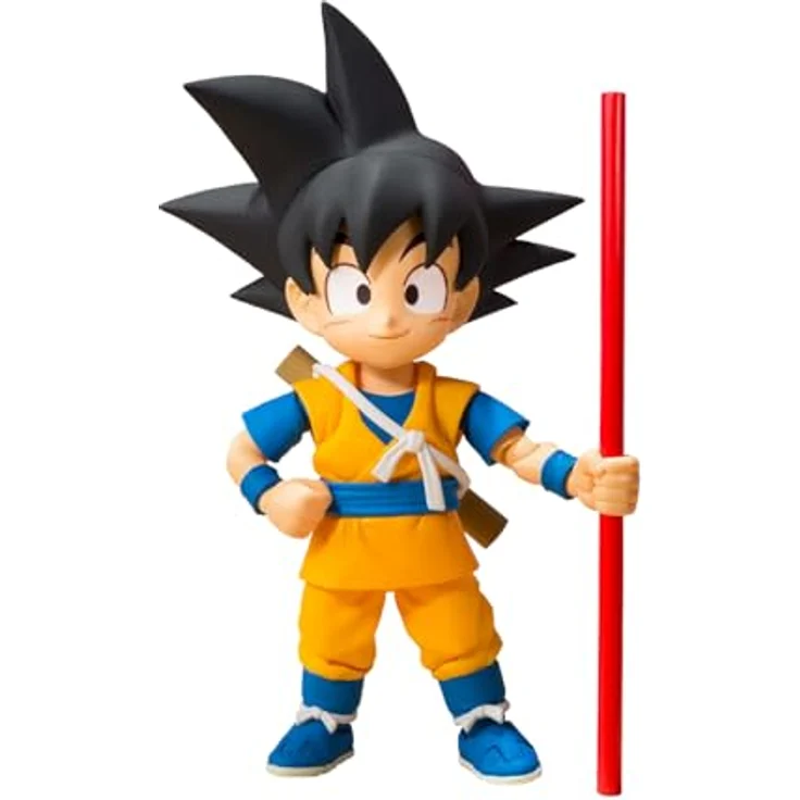 TAMASHII NATIONS Dragon Ball DAIMA, Son Goku (Mini) S.H.Figuarts Actionfigur, ca. 7,1 cm groß mit Ersatzteilen und einzigartiger beweglicher Struktur – Bild 1
