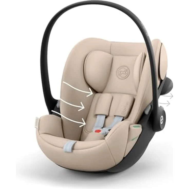 Cybex Cloud G3 i-Size Babyschale, 0-13 kg, Liegeposition, 180° Drehung, Sonnenverdeck, Almond Beige – Bild 7