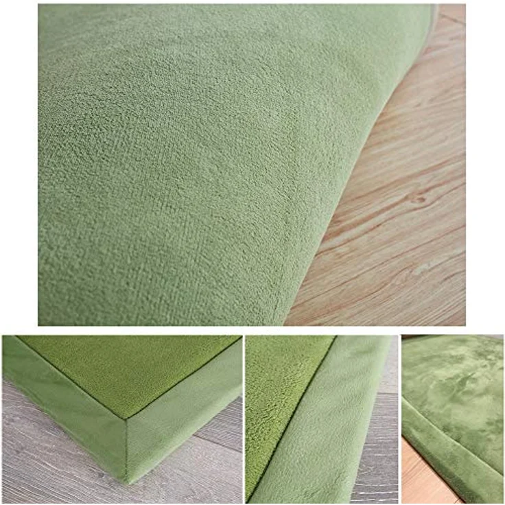 Loartee Samtmatte Teppich Matte, 3 cm dicker Kinderteppich Krabbeldecke in Moosgrün, 120x200 cm, vielseitig einsetzbar für Baby, Kinderzimmer, Schlafzimmer und Yoga – Bild 3