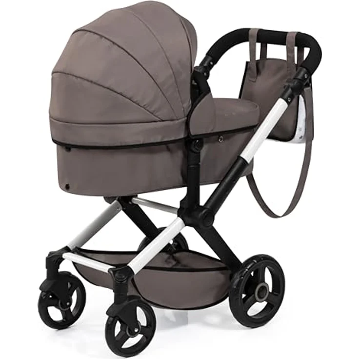 Bayer Design 17086AB Puppenwagen Xeo mit Tasche, höhenverstellbarer Griff, Schwenkschieber, wandelbar als Puppenjogger, bewegliche Vorderräder, integrierter Korb, rosa – Bild 2