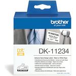 Original Brother DK-11234 selbstklebende Einzeletiketten schwarz auf weiß (Papier) 60 x 86 mm , 260 Stk./Rolle - für Brother QL-Etikettendrucker geeignet