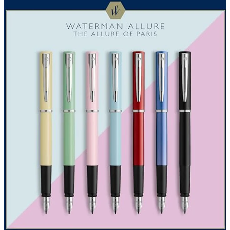 Waterman Füllfederhalter Allure C.C. F, modernes Design, schwarz, leicht fließende Tinte – Bild 6