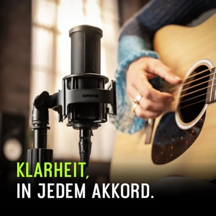 Shure SM4 Studio Mikrofon, XLR Heimstudio Kondensator Mikrofon - Optimiert für sanfte Vocals bis zu lauten Instrumenten, Mix-Ready Audio, robuste Metallbauweise (SM4-K) – Bild 5