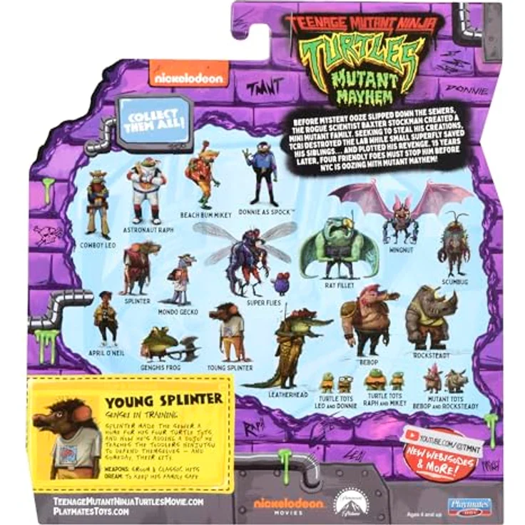 TEENAGE MUTANT NINJA Turtles Junger Splinter Basisfigur, Sammelfigur – Bild 3
