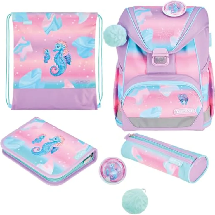 Herlitz Schulranzen UltraLight Plus, Polyester, 15 l, Ocean Lights, mit Rückenpolsterung und reflektierenden Details