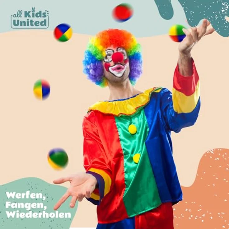 all Kids United® Jonglierbälle 5er Set, Professionelles Jonglierball-Set im Jute-Beutel, Weiche Juggling Balls für Anfänger & Fortgeschrittene mit Gratis E-Book zur Förderung von Koordination und Konzentration – Bild 4