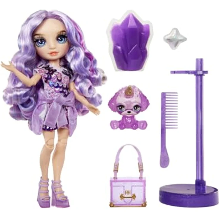 Rainbow High Anziehpuppe Classic Rainbow Fashion Doll - Violet (purple), Modepuppe mit tollen Accessoires und langen Haaren zum stylen – Bild 6