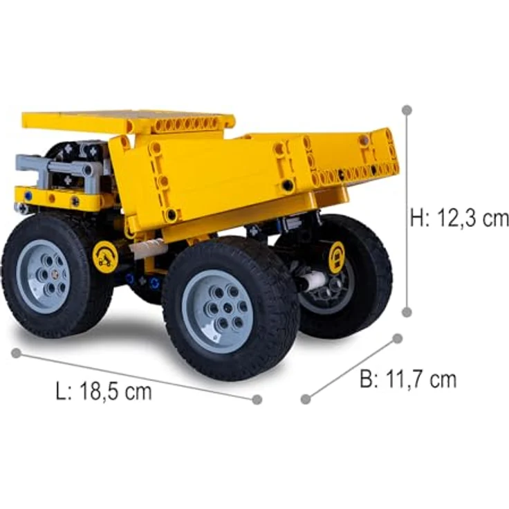 JAMARA CADA Muldenkipper Bricks, 372 Teile, manuelle Kippmulde und Zahnstangenlenkung, Bau-Set für Kinder ab 8 Jahren – Bild 3