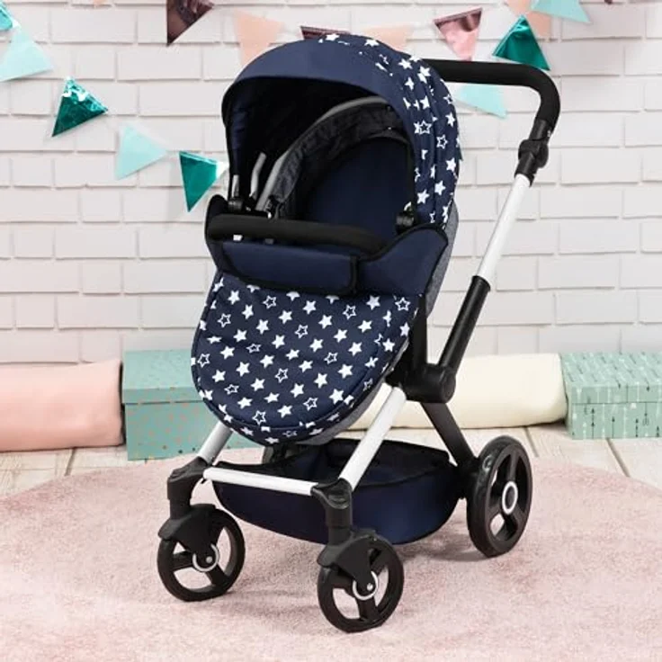 Kombi Puppenwagen Xeo - Dunkelblau-Grau – Bild 6