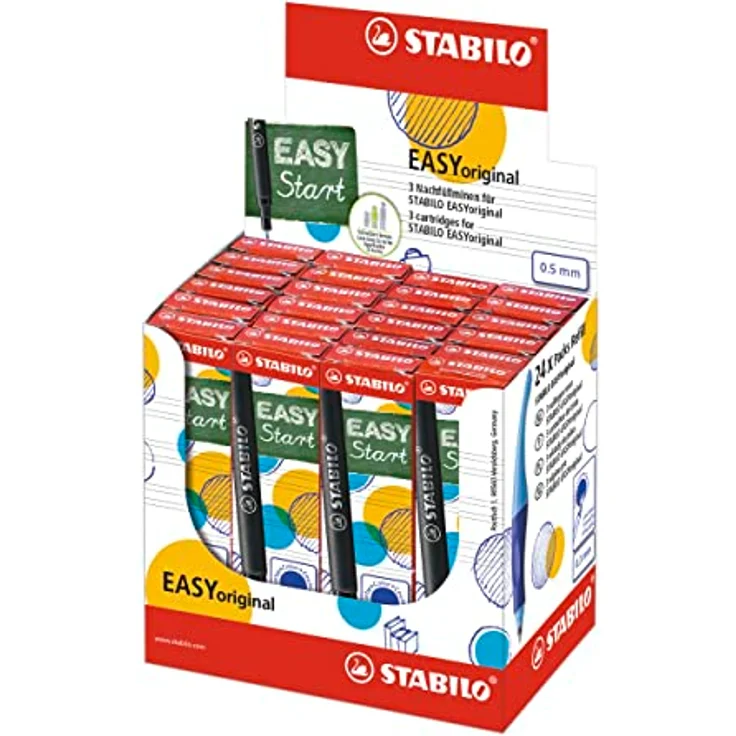 STABILO s move easy Füllhalter Patronen, löschbar, 0,5 mm, blau, 3 Stück – Bild 1