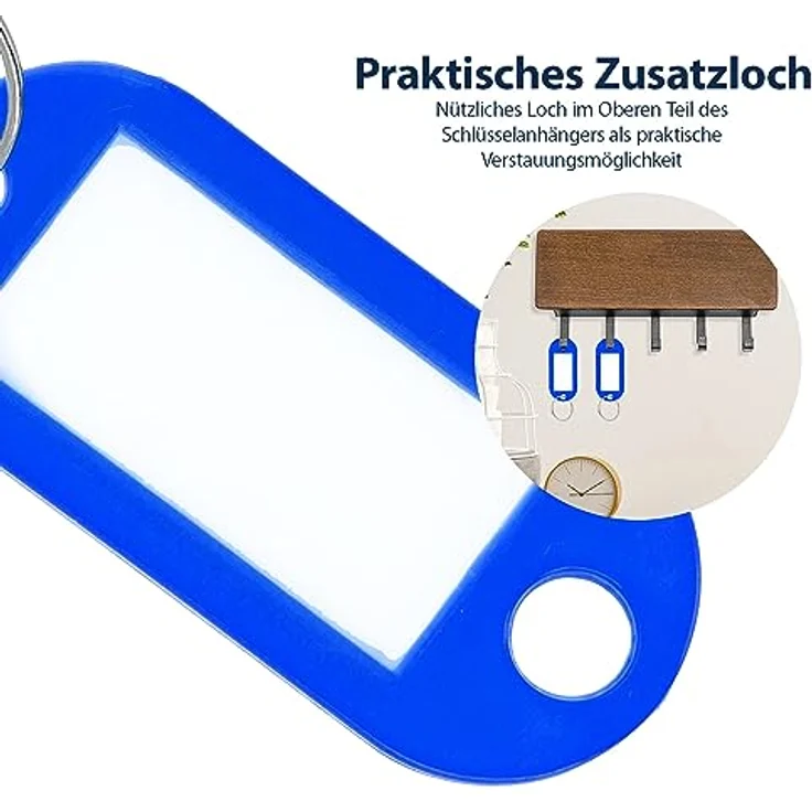 Westcott Schlüsselanhänger 100 Stück | Robuste Anhänger zum Beschriften mit austauschbaren Etiketten | Metall-Ring in der Farbe Rot – Bild 5