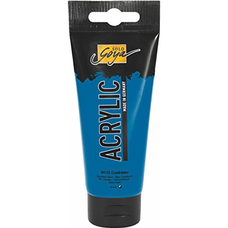 KREUL Solo Goya Acrylic 100 ml Tube, Acrylfarbe in coelinblau, hochpigmentiert, schnell matt trocknend, wasserverdünnbar, gut deckend, wasserfest – Bild 1