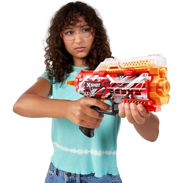 X-Shot Hyper Gel Blaster Stinger Prime, mit 1000 Gel-Pellets und Schutzbrille, 21 m/s Geschwindigkeit, 200 Kugel Kapazität – Bild 3