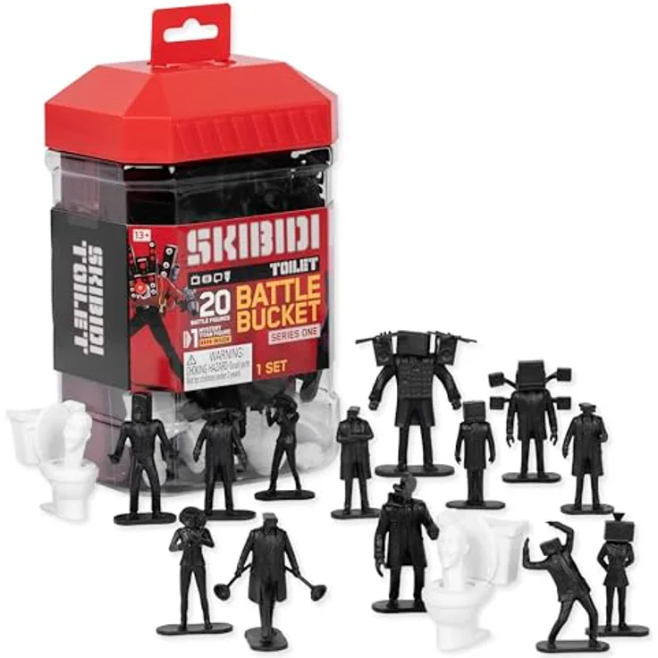 Skibidi Toilet Battle Bucket, Sammelfigur Set, offiziell lizenziertes Toilet Merch