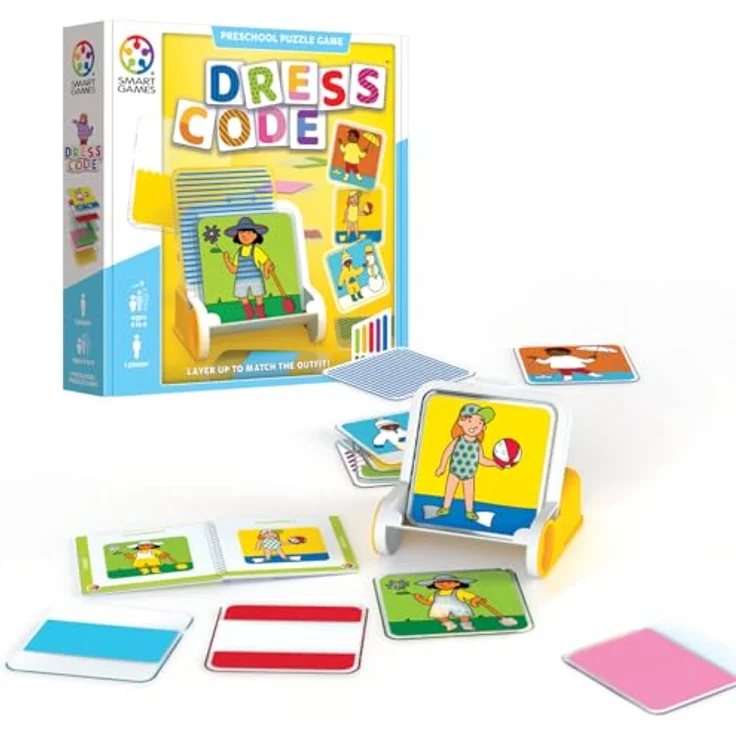 SMART Toys & Games Dress Code, Brettspiel zur Förderung von logischem Denken und motorischen Fähigkeiten, 80 Aufgaben, für Kinder ab 4 Jahren – Bild 2