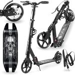 HyperMotion Skyline Black, faltbarer Aluminium-Scooter mit Scheibenbremse, Doppelfederung und bis 100 kg Traglast