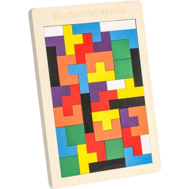 EACHHAHA Tetris Holzpuzzle Box Spielzeug,Montessori Spielzeug für Kinder,Gehirn Teaser Holzpuzzle Block,Lernendes Puzzle Spielzeug,Tangram Puzzles für Kinder 3 4 5 6 Jahre alt - Preisvergleich – Bild 2