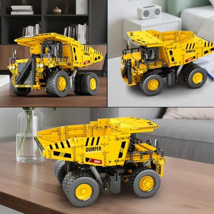 Reobrix Technik Dumper Bausteine 22025, Bergbau Muldenkipper mit hydraulischem Arm und Bluetooth-Fernsteuerung, 1.538 Teile – Bild 4