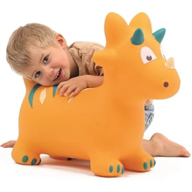 LUDI Jumping Animal Dino, Hüpfball aus 100% PVC, fördert Geschicklichkeit und Gleichgewicht, Größe 59 x 49 x 22 cm – Bild 2