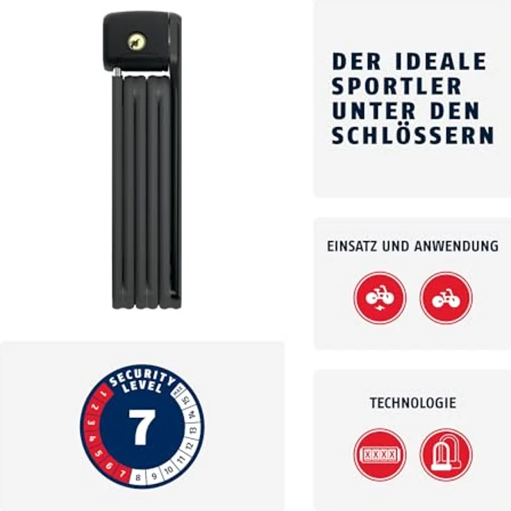 Abus Bordo Lite 6055 Faltschloss 85 cm - Schwarz. – Bild 3