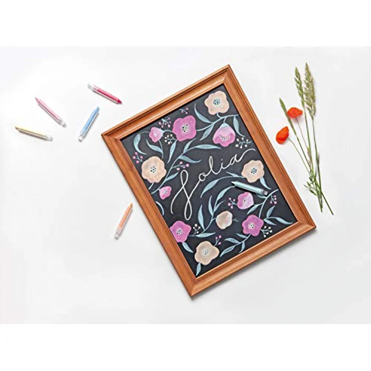 folia 370619 - Kreidestifte Set Pastell, 6 Kreidemarker sortiert in 6 verschiedenen Farben, zum Malen auf Tafel, Glas, Papier und anderen glatten Oberflächen – Bild 3