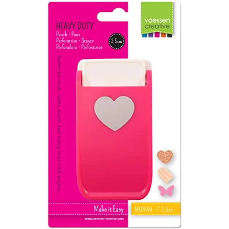 Vaessen Creative Motivstanzer Heavy Duty Herz, 2,5 x 2,5 cm für schwere Papierarten, robust und benutzerfreundlich – Bild 4
