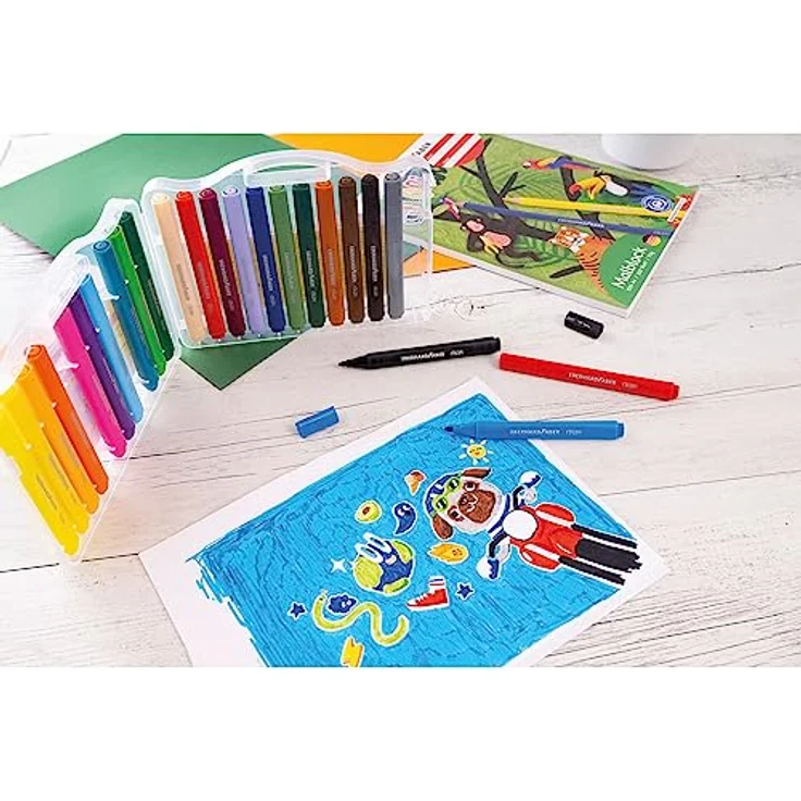 Eberhard Faber 551224 - Colori Filzstifte in 24 Farben mit 2 mm Mine, Farbstifte für flächiges Malen, Illustrieren und Kolorieren – Bild 3