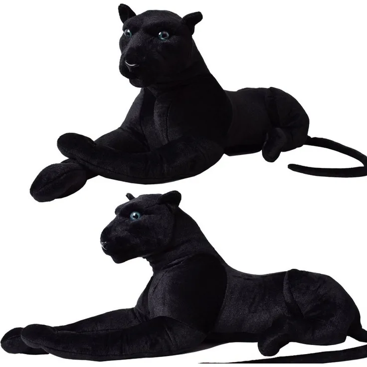 TE-Trend Kuscheltier 80cm Panther Plüsctier Stofftier Raubkatze Großkatze Schwarz