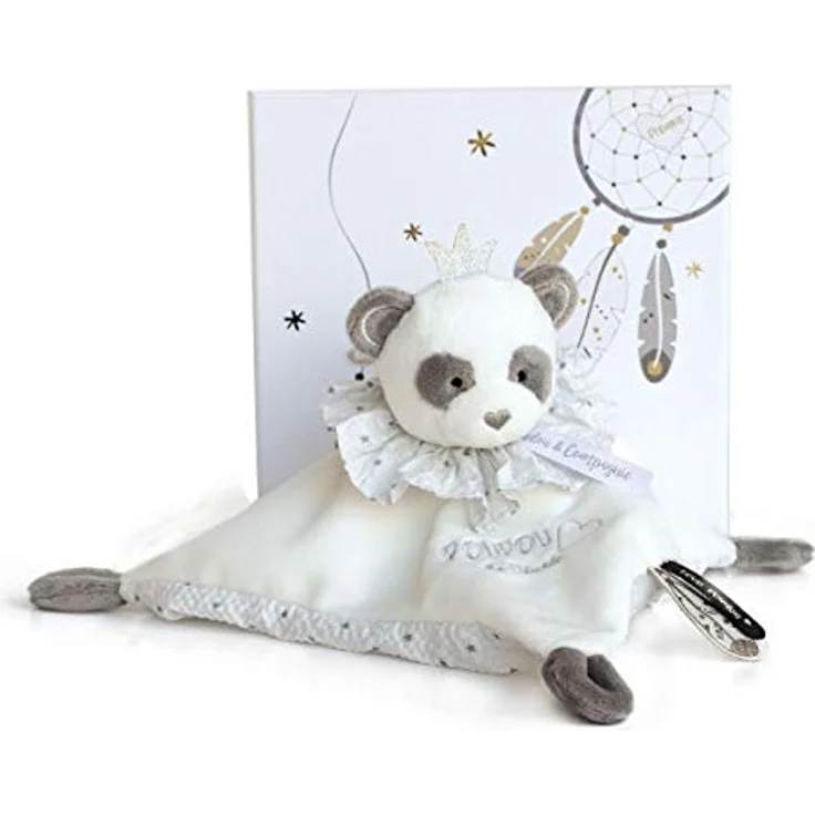 Doudou et Compagnie DC3536 ATTRAP-Reve - Panda-Bettdecke, grau - Plüsch in Geschenkbox, perfektes unisex Geschenk – Bild 1