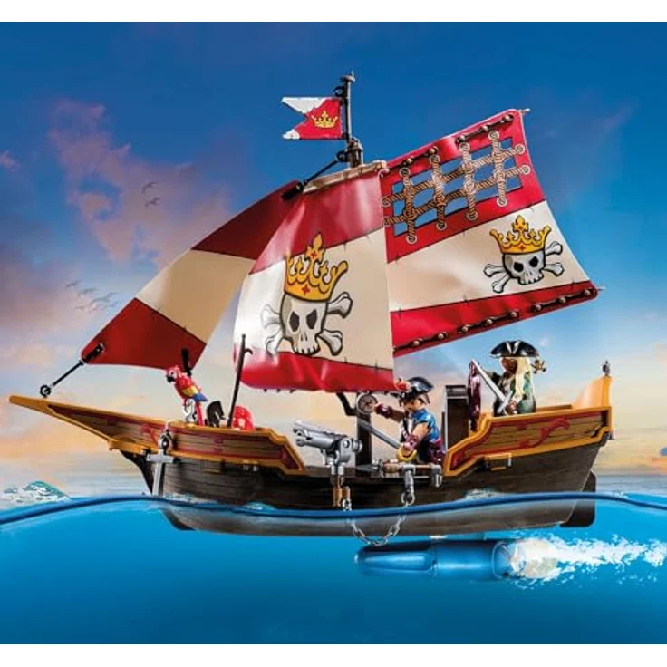 Playmobil® Piratenschiff (71418), Pirates Konstruktions-Spielset, (101 St), Made in Europe – Bild 2