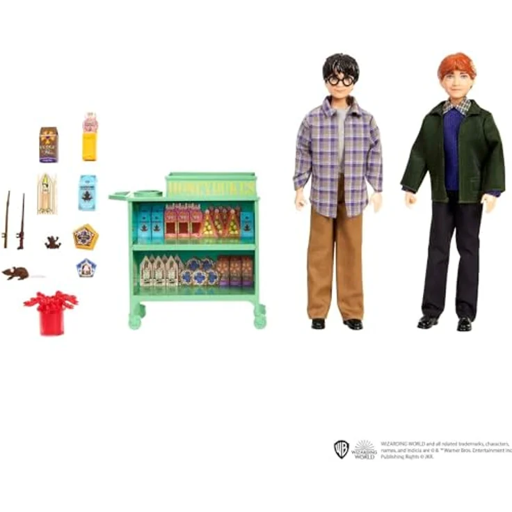 Mattel HARRY POTTER - Harry und Ron im Hogwarts-Express-Set, mit über 10 Zubehörteilen und lebensechten Gesichtern, für Fans ab 6 Jahren, HND79 – Bild 5