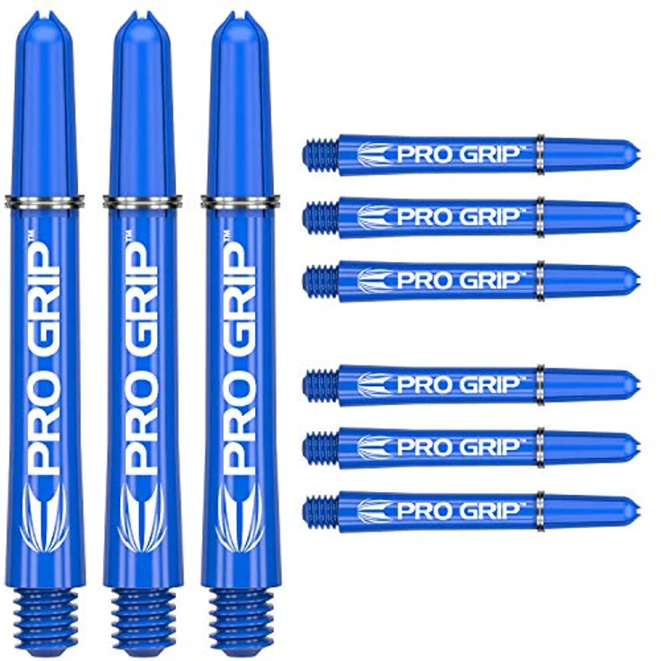 Target Darts Pro Grip Dartschäfte Mittel, 9er Set in Blau mit maximaler Flugkontrolle und stabiler Flugbahn – Bild 1