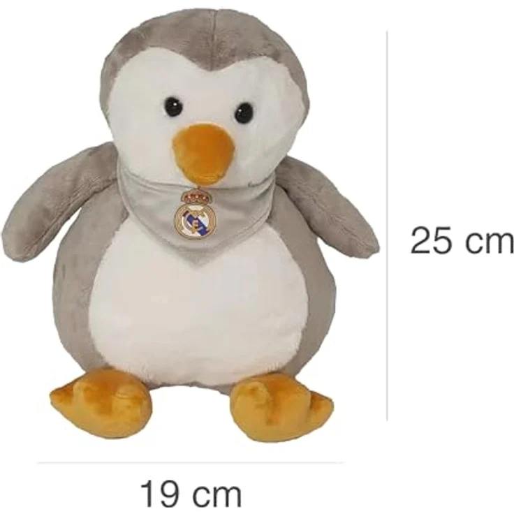 Real Madrid Pinguin-Plüschtier 25 cm, beige, weiches Kuscheltier für Kinder – Bild 3