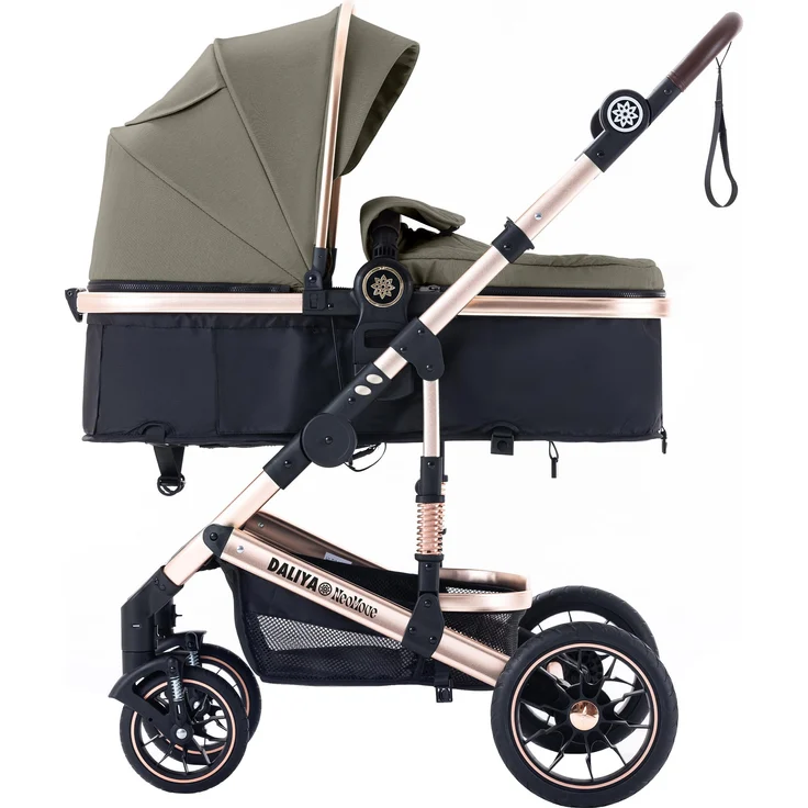 Daliya® NEOMOVE 2in1 Kombikinderwagen, Babywanne & Sportsitz, Aluminium-Gestell, leichtgewichtiger Buggy mit großem Einkaufskorb, faltbar, für Babys von 0-48 Monaten