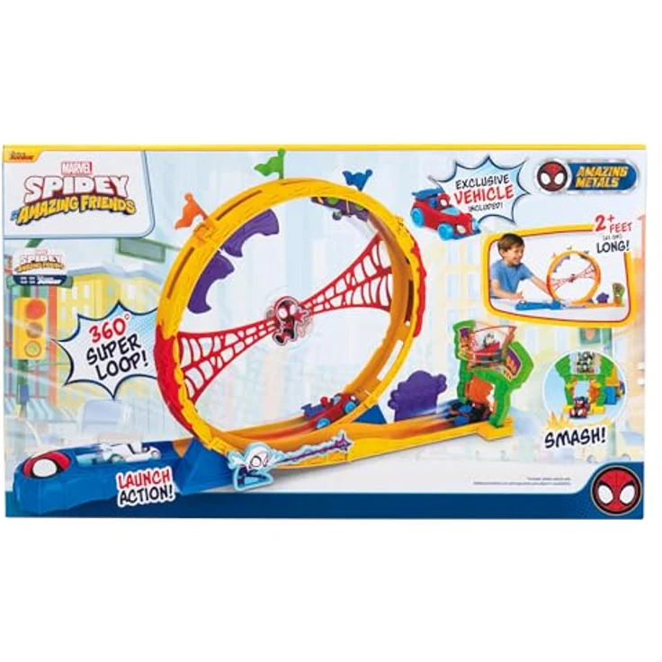 Spiderman Spidey 61 cm Looping Rennbahn, inklusive exklusivem Diecast-Fahrzeug für Kinder ab 3 Jahren – Bild 6