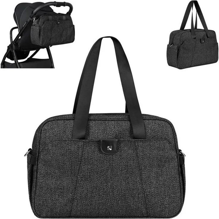 Kikkaboo Wickeltasche Chelsea, mit Wickelunterlage, Seitentaschen, Thermofächern, wasserabweisend, Schwarz