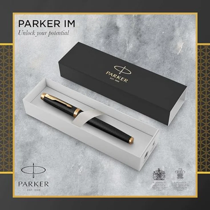 Parker Pen IM Premium Black/Gold G.C., Schreibstift mit stabiler Edelstahlfeder, schwarz/gold – Bild 2