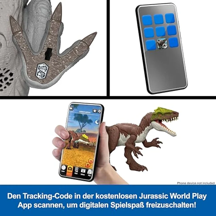 Mattel Jurassic World Gigantic Thrashers Purussaurus, 37 cm Actionfigur mit Schwanzangriffsbewegungen und kompatibler App-Funktion – Bild 3