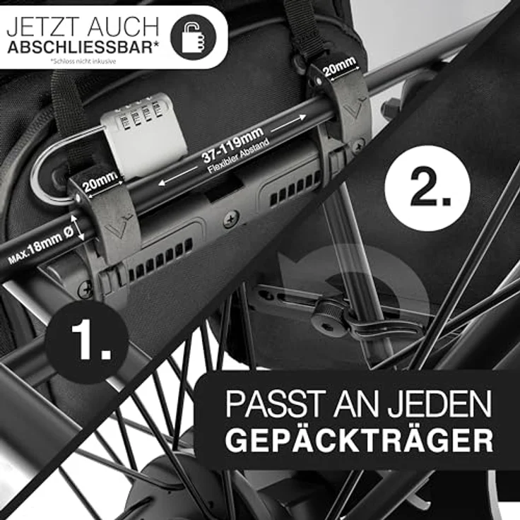 Valkental - 3in1 Recycelte Fahrradtasche - Hochwertig & Nachhaltig - 23L - Geeignet als Gepäckträgertasche, Rucksack & Umhängetasche - 100% Wasserdicht – Bild 4