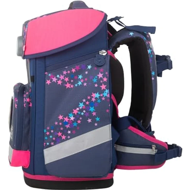 SCHOOL-MOOD Schulranzenset Champion Maxx Leni (Hund) 7-teilig, Grundschule Schulrucksack mit großem Hauptfach und retroreflektierenden Flächen, wasserundurchlässigem Boden und fixierbarem Turnbeutel – Bild 4