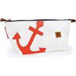 360° Navigator Etui aus Segeltuch, Recycling Federtasche Federmäppchen, weiß Anker Neonorange