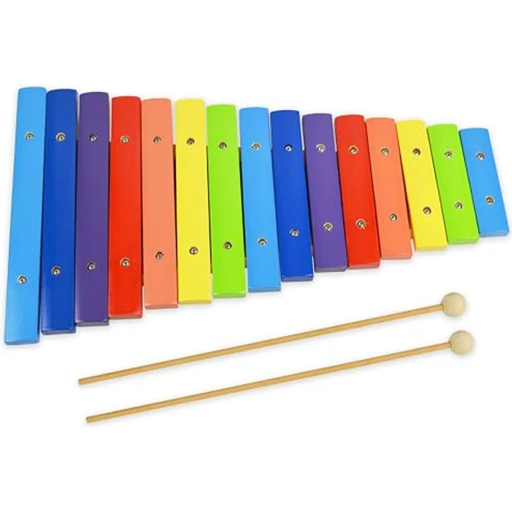 A-Star 15-Noten Regenbogen-Sopran-Diatonisches Xylophon, hölzernes Xylophon mit zwei Holzschlägeln, G5 bis G7, farbenfrohes Design – Bild 1