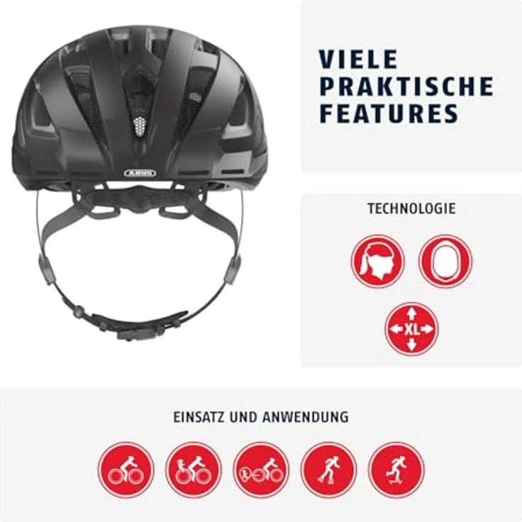 Abus Helm Urban-I 3. 0 - Velvet Black 56 - 61 cm – Bild 3
