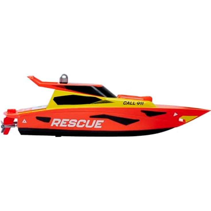 Carson RC Boot Rescue 2.4G, Ferngesteuertes Rettungsboot in Gelb-Rot, 100% RTR mit 40 Minuten Fahrzeit und 50 m Reichweite – Bild 3