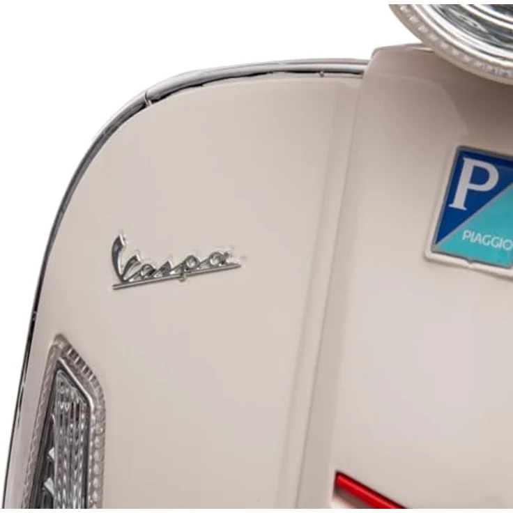 Sun Baby Vespa Maxi Elektroroller, 12V Akku Kinderfahrzeug mit Licht, Sound und MP3-Player, stabil, für Kinder 3-6 Jahre, Weiß – Bild 9