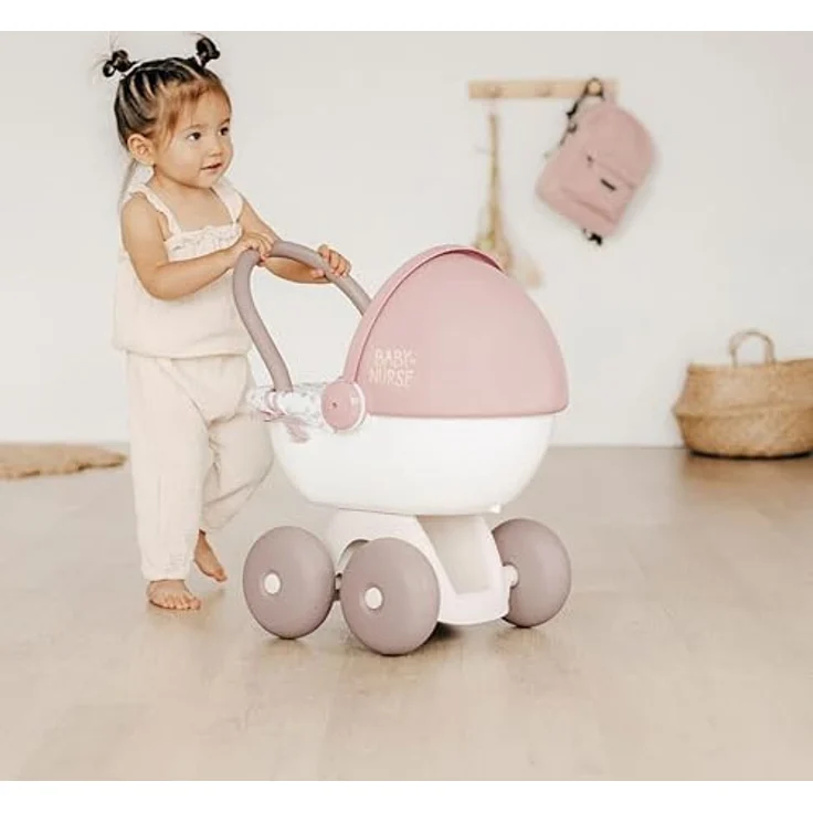Smoby - Baby Nurse Puppenwagen - kleiner Puppenwagen für dein Püppchen bis 42 cm, mit waschbarem Stoffbezug, für Kinder ab 18 Monaten – Bild 4