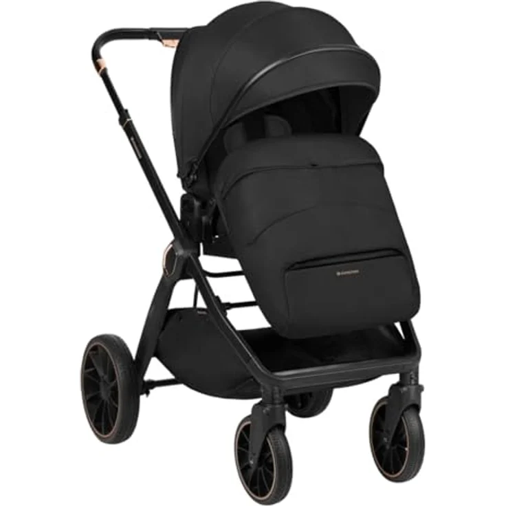 Kikkaboo Tiffany 2-in-1 Kinderwagen, Aluminiumrahmen, verstellbare Rückenlehne und Fußstütze, inkl. Tragetasche und Wickeltasche, zusammenklappbar, grau – Bild 2
