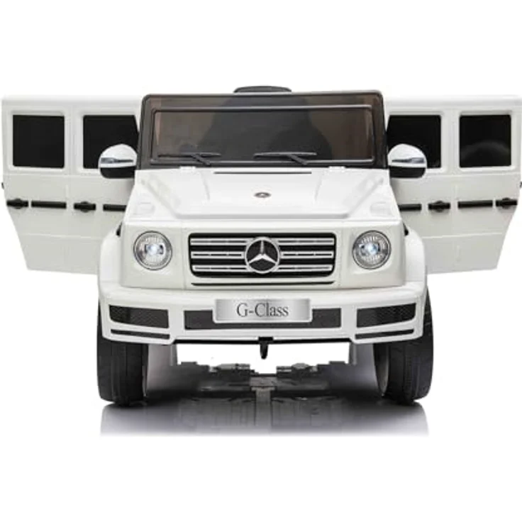 RIRICAR Elektrisches Elektroauto Mercedes G500 12V, weiß, mit 2,4 GHz Fernbedienung, USB/SD Eingang, Hinterradfederung, Lithium-Batterie und LED-Lichtern, originale Lizenz – Bild 2