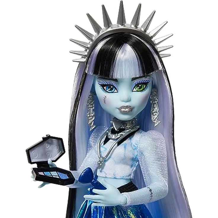 MONSTER HIGH Skulltimate Secrets Fearidescent Frankie Stein Puppe - Sargförmiger Spind mit über 19 Überraschungen, Color-Reveal-Effekt, für Kinder ab 6 Jahren, HNF75 – Bild 2