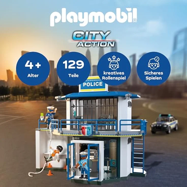 PLAYMOBIL Action Heroes Polizeiwache mit Fahndungsraum, Polizei-Spielzeug für Kinder ab 4 Jahren mit vielen realistischen Funktionen und spannenden Details, 71874 – Bild 2